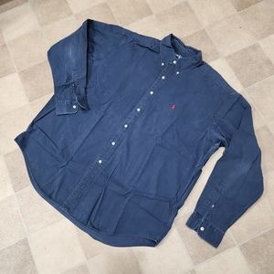 Ralph Lauren Blake Shirt Men's XL Blue Cotton Long Sleeve Button Down